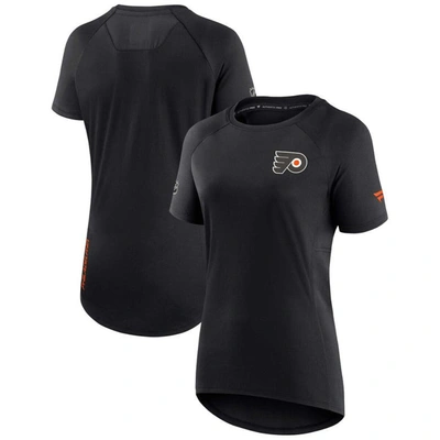 Fanatics Branded Black Philadelphia Flyers Authentic Pro Rink Raglan Tech T-shirt