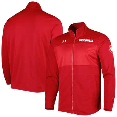 Under Armour Red Wisconsin Badgers Knit Warm-up Full-zip Jacket