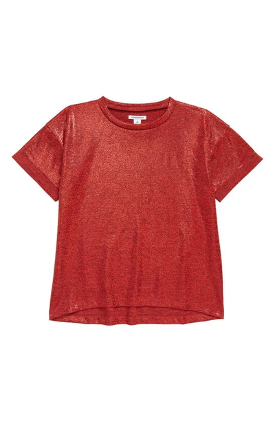 Nordstrom Kids' Oversize Sparkle T-shirt In Red Hologram
