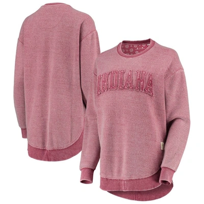 Pressbox Crimson Indiana Hoosiers Ponchoville Pullover Sweatshirt