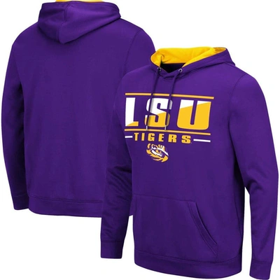 Colosseum Purple Lsu Tigers Slash Stack 2.0 Pullover Hoodie