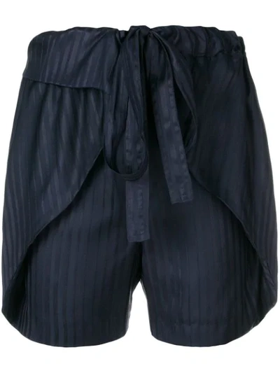 Stella Mccartney Eiffel Wrap Front Shorts In Dark Blue