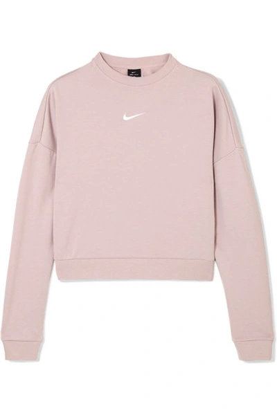 Nike Dry Cropped Cutout French Terry Sweatshirt In Pink