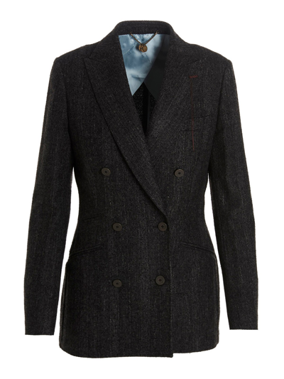 Maurizio Miri Dark Grey Grace Blazer In Gray