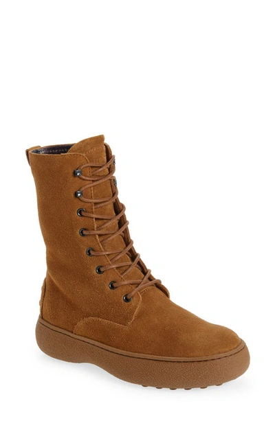 Tod's Winter Gommino Lace-up Boot In Brown