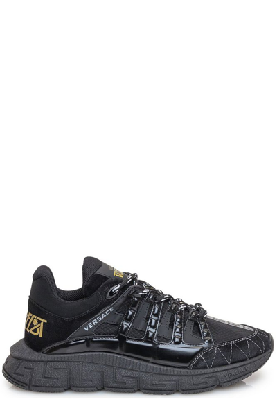 Versace Kids' Trigreca Sneaker In Black Gold