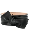 Alexander Mcqueen Wide Bow-embellished Leather Belt In Black