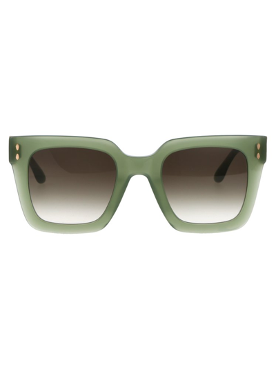 Isabel Marant Square Frame Sunglasses In Green