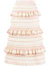 Zimmermann Crochet Midi Skirt In Pink