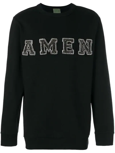 Amen Embellished Logo Sweatshirt In Black