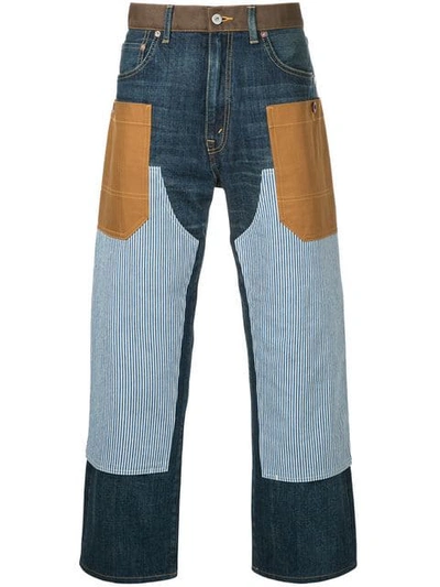 Junya Watanabe Man  Comme Des Garcons Man X Carhatt Patchwork Straight Leg Jeans - Blu In Blue