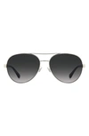 Kate Spade Averie 58mm Gradient Aviator Sunglasses In Palladium / Grey Shaded