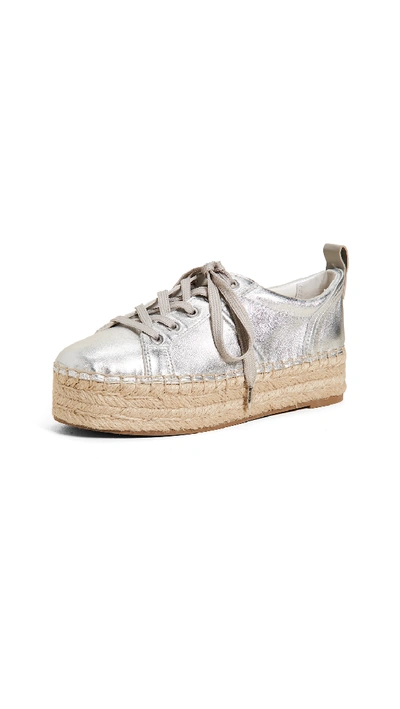 Sam Edelman Carleigh Platform Espadrille Sneakers In Soft Silver