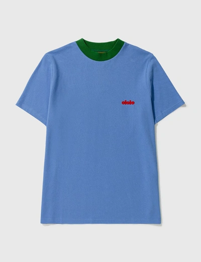 Ololo Seco Mock Neck T-shirt In Blue