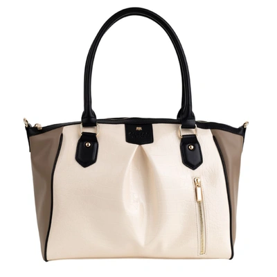 Gunas New York Women's Madison Croc Shoulder Bag In Beige Trio