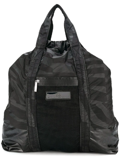 Adidas By Stella Mccartney Graphic Print Gym Backpack In Black