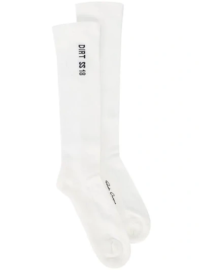 Rick Owens White 'dirt Ss 18'  Socks