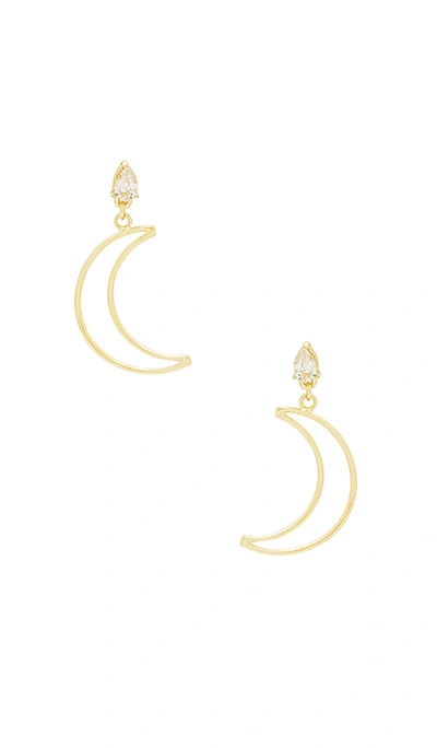 Shashi Crescent Drop Earrings In Metallic Gold