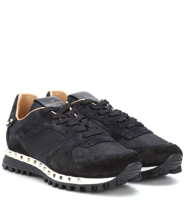 valentino black camouflage sneakers