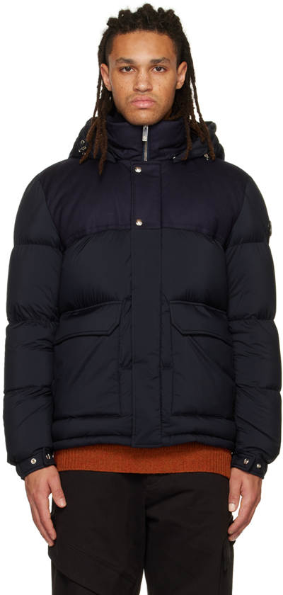 Moncler Navy Ivraie Down Jacket In Blue