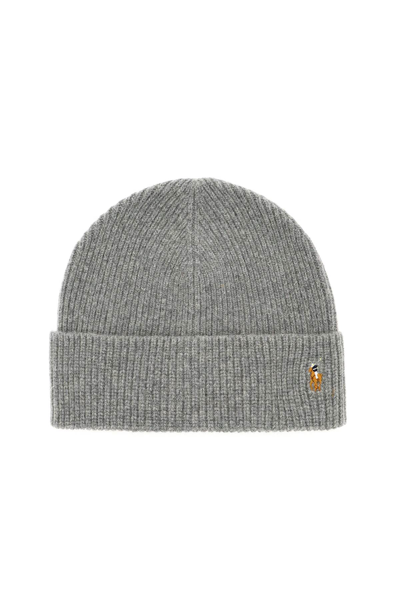 Polo Ralph Lauren Embroidered Beanie In Grey