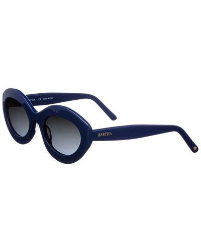 Bertha Ladies Multi-color Oval Sunglasses Brsit100-3 In Blue