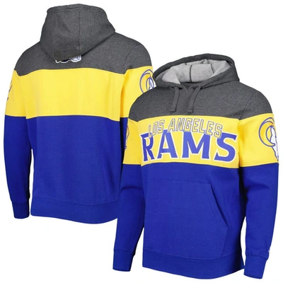 Starter Men's  Heather Charcoal, Royal Los Angeles Rams Extreme Pullover Hoodie In Heather Charcoal,royal