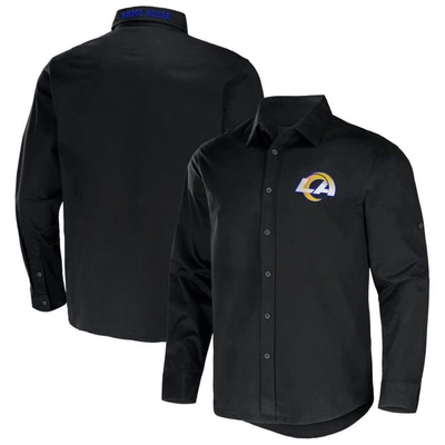 Nfl X Darius Rucker Collection By Fanatics Black Los Angeles Rams Convertible Twill Long Sleeve Butt