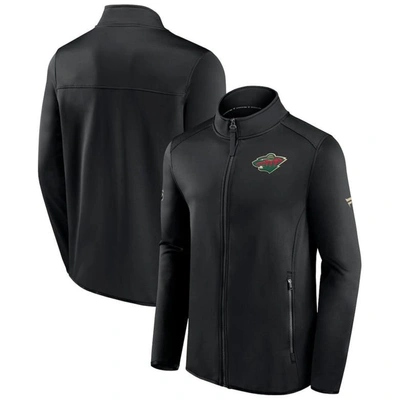Fanatics Branded Black Minnesota Wild Authentic Pro Rink Fleece Full-zip Jacket