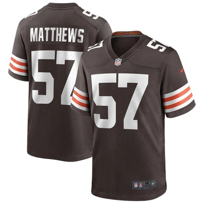 Nike Clay Matthews Brown Cleveland Browns Game Retired Player Jersey