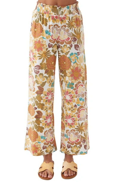O'neill Kids' Tommie Floral Wide Leg Knit Pants In Multi Colored