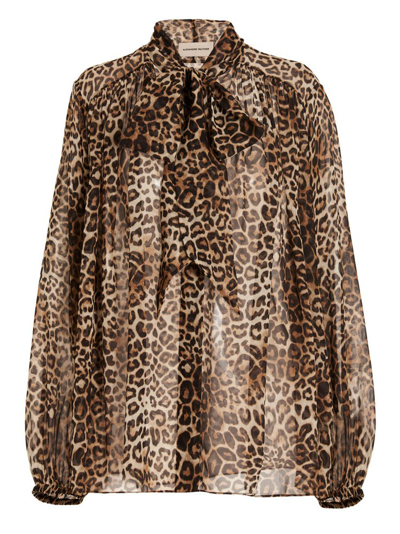 Alexandre Vauthier Leopard Blouse In Multicolor