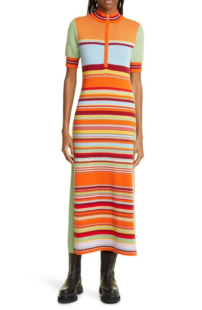 Alemais Alexandra Stripe Merino Wool Sweater Dress In Mixed Stripe