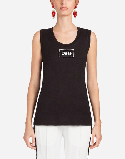 Dolce & Gabbana Cotton T-shirt With Patch In Black