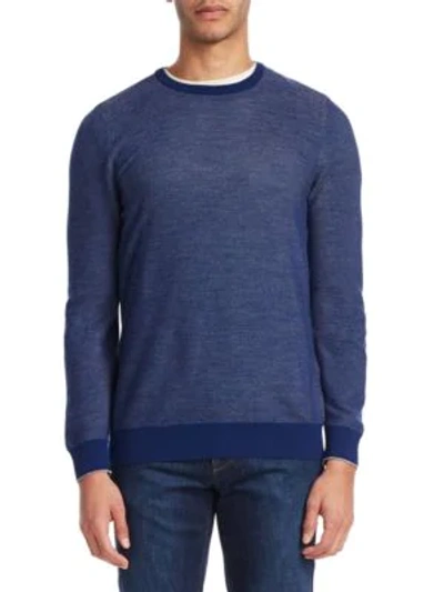 Loro Piana Falkville Bicolor Sweater In Dynamic Blue Smoke