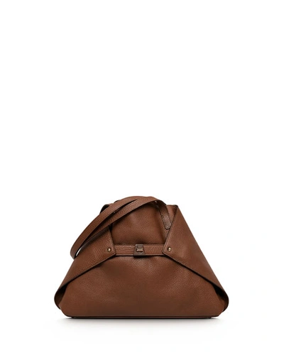 Akris Ai Small Leather Shoulder Tote Bag In Caramel