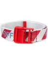 Off-white Red Industrial Logo Rubber Belt