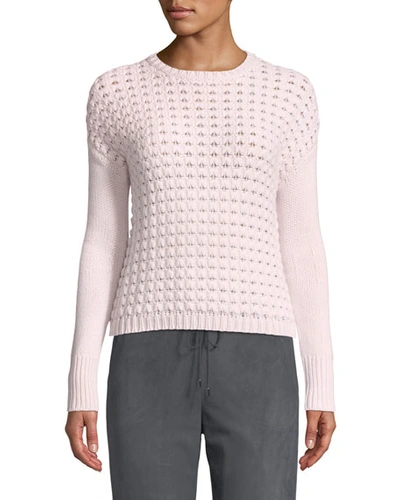 Loro Piana Knit Cashmere Crewneck Sweater In Light Pink