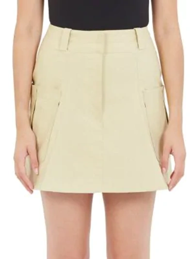 Carven Cotton Gabardine Miniskirt With Pocket In Barley