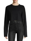 Cotton Citizen Tokyo Cropped Pullover In Jet Black