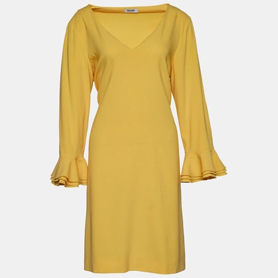 Pre-owned Moschino Cheap And Chic Yellow Crepe Shift Dress L