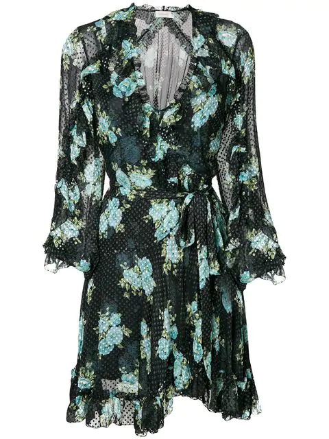 zimmermann navy wrap dress