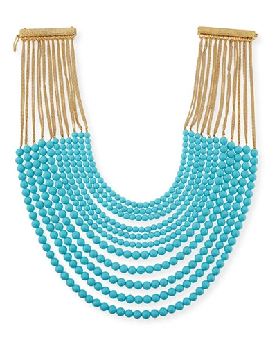 Rosantica Raissa Multi-strand Beaded Necklace, Turquoise