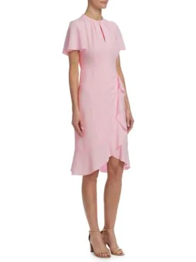Nanette Lepore Second Act Flutter Bell-sleeve Shift Dress In Pale Pink