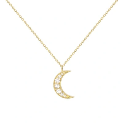 Monarc Jewellery Selene Necklace. 9ct Gold And White Topaz