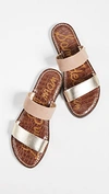 Sam Edelman Women's Gala Leather & Suede Slide Sandals In Gold/nude