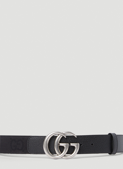 Gucci Gg Marmont Embossed Belt In Black