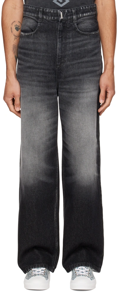 Givenchy Faded-denim Wide-leg Jeans In Multicolor