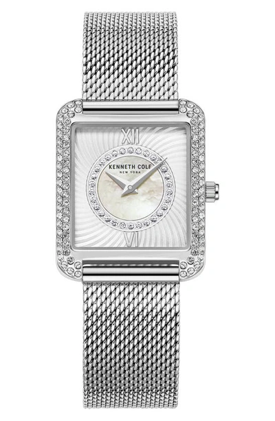 Kenneth Cole Automatic Pavé Bracelet Watch, 30.5mm In Silver