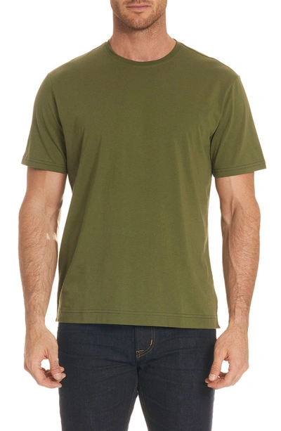 Robert Graham Solid Cotton Jersey T-shirt In Olive